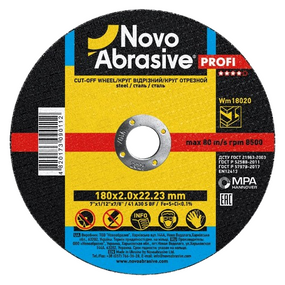 Круг відрізний по металу d180мм*2,0*22,23мм 14A NovoAbrasive