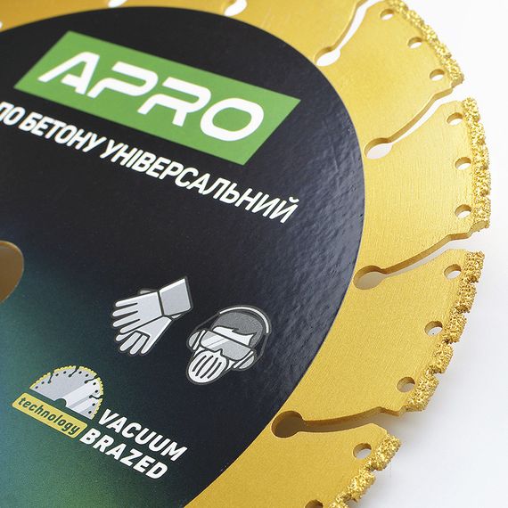 Диск для бетону універсальний 230х22.2х2.5мм PRO (вакуумне зварювання, перфорований сегмент) APRO 8307421 | Зображення 6