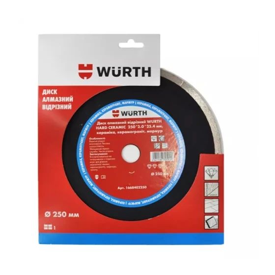 Диск алмазный отрезной WURTH 1668402250 HARD CERAMIC, Ø250мм x 2.0мм | Зображення 1