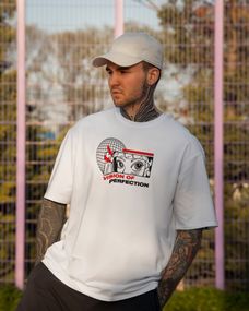 Oversize футболка з принтом Vision біла