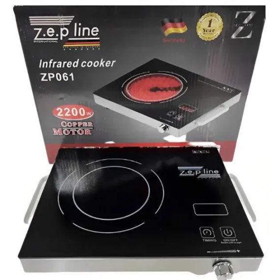 Настольная плита электрическая сенсорная инфракрасная одноконфорочная Zepline ZP-061 2200 Вт | Зображення 1