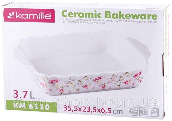 Форма для запекания Kamille Mirlinda 35х23х6.5см керамическая KM-6110 | Зображення 2
