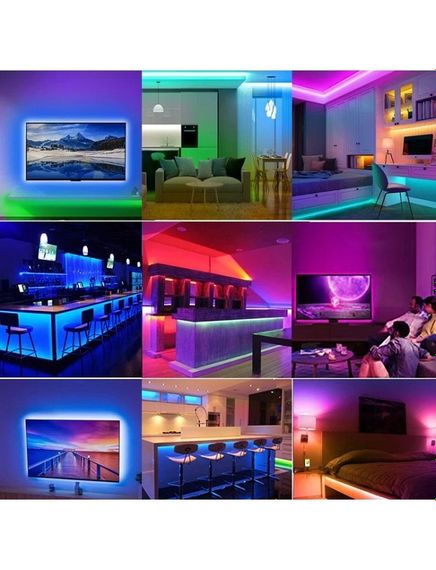 Светодиодная лента  LED Strip Light SMD 5050 RGB (30 LED/m) 5 м для подсветки телевизора и интерьера от USB на силиконе с пультом управления | Зображення 4