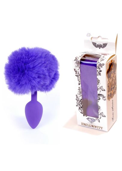 Анальна пробка Jawellery Silikon PLUG Bunny-Tail Purple sexstyle