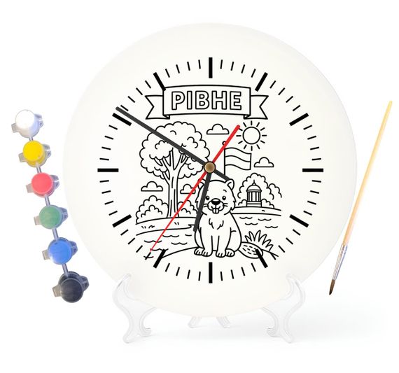 Дитячий набір для творчості годинник розмальовка Рівне 30 см (Г0140)