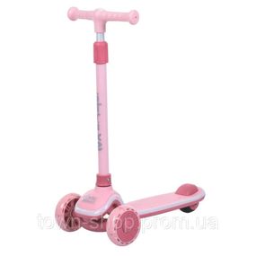Детский самокат 3-х колесный 5566A-pink, до 25 кг