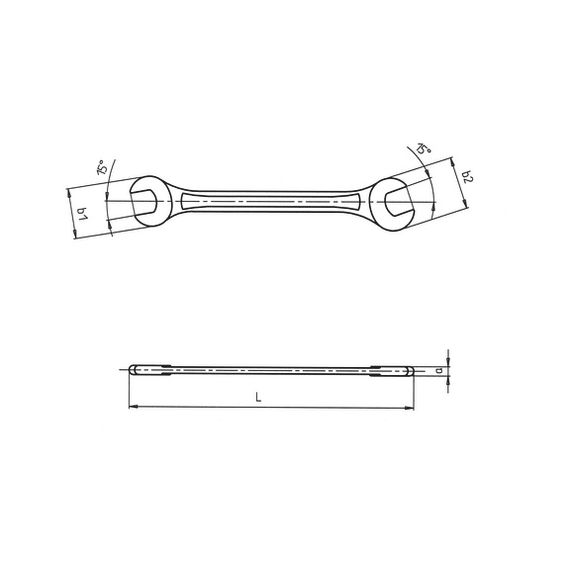 Ключ вигнутий, ріжковий двосторонній, ZEBRA®, SW4x5 | Зображення 1