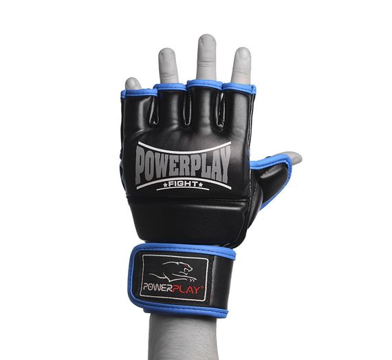 Рукавиці для MMA PowerPlay 3058 Чорно-Сині M | Зображення 2