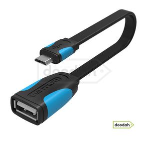 Кабель OTG - USB на Micro USB Black 10 см - підключення usb флеш до телефону - Vention