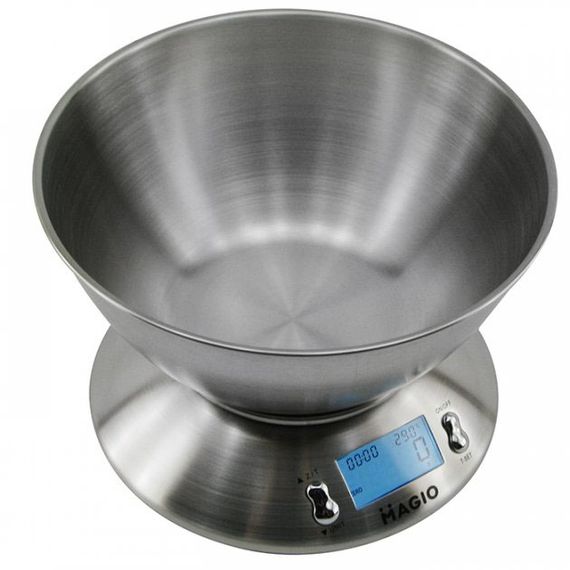 Весы кухонные на 5 кг из нержавеющей стали MAGIO MG-695, весы мини, Весы кухонные со съемной чашей | Зображення 1