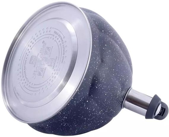 Чайник Kamille Whistling Kettle Marble 3л з нержавіючої сталі зі свистком (чорний мармур) | Зображення 1