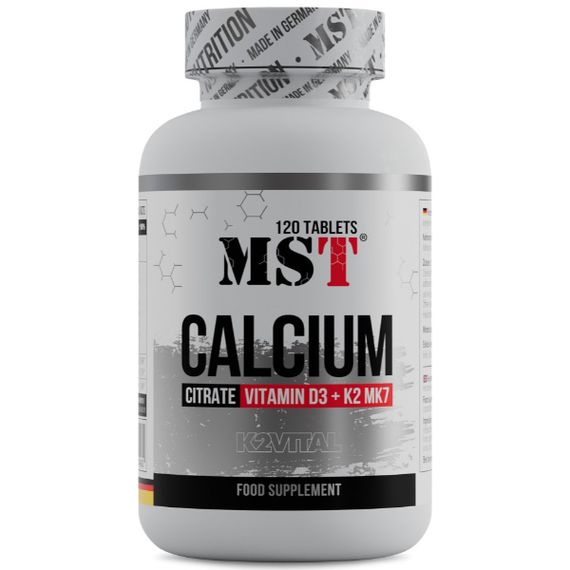 Вітамінно-мінеральний комплекс для спорту MST Nutrition Calcium Citrate + Vitamin D3 + K2 MK7 120 Tabs