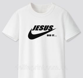 Футболка с христианским принтом Jesus did it, Иисус сделал это. FH-1