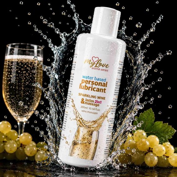 2в1 лубрикант та масажний гель - MyLove Aroma Series Intim&Massage Sparkling Wine, 300 мл Sex Aura | Зображення 1