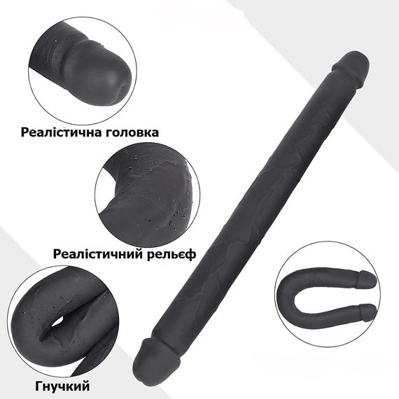 Силіконовий двосторонній фалоімітатор XL (39*3,6 см) | Зображення 1