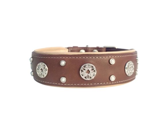 Ексклюзивний шкіряний нашийник для собак "Lockdog" коричневий