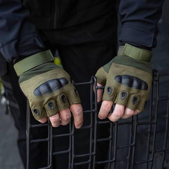 Тактичні рукавички Оakley! Безпальні Рукавички Штурмові Оливкові! Військові рукавички   знижка | Зображення 2