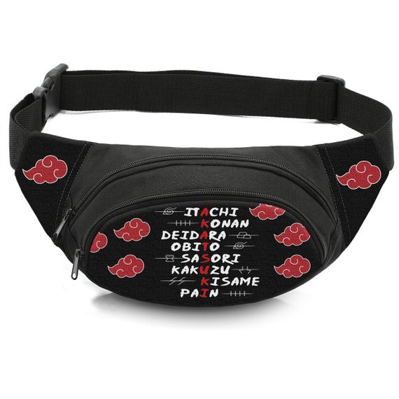 Сумка-бананка детская с принтом  Аниме Наруто Акацуки поясная сумка для мальчика (4465)