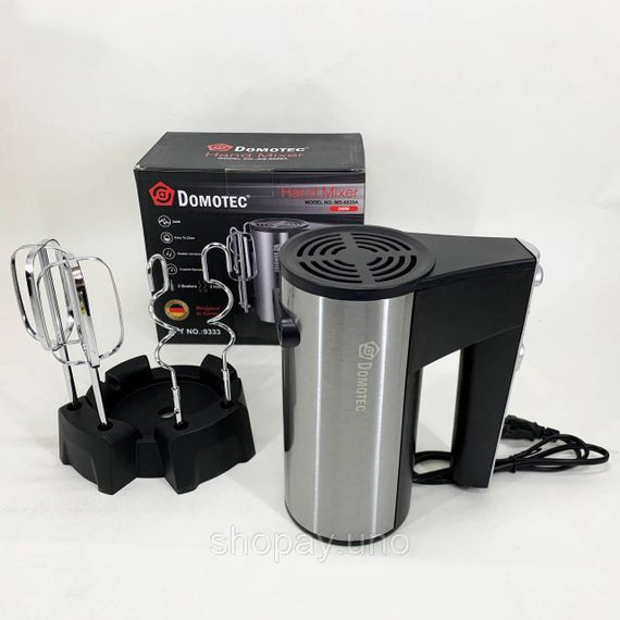 Миксер ручной DOMOTEC R6629A 240Вт 5 скоростей с двумя насадками | Зображення 2