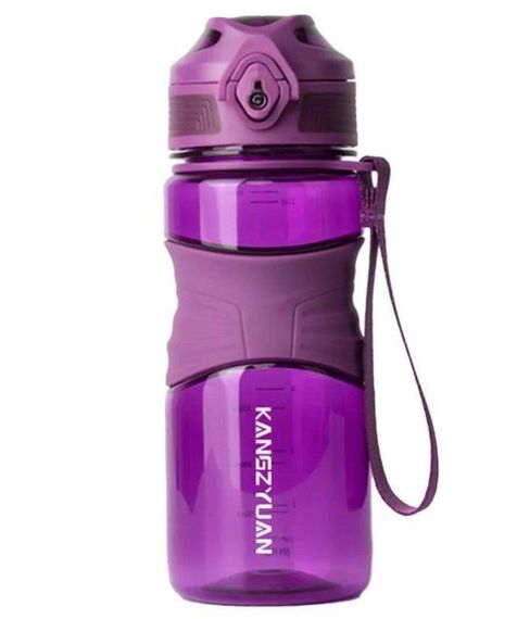 Спортивная бутылка для воды KANGZYUAN 450 мл фиолетовая, тритановая (BPA Free) | Зображення 1