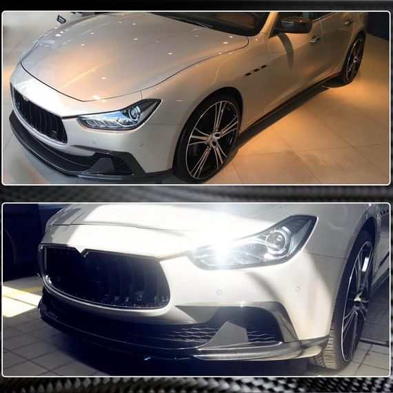 Накладки на передній бампер (для Base/S/S Q4 2013-2017, Карбон) для Maserati Ghibli рр | Зображення 2