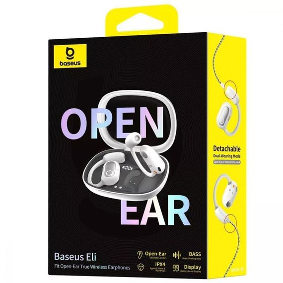 Бездротові TWS навушники Baseus Eli Fit OS Open-Ear (A00073200) Moon White | Зображення 1