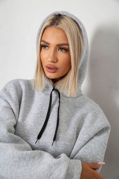 Спортивный костюм женский на флисе, цвет серый, 238R5726 | Зображення 5