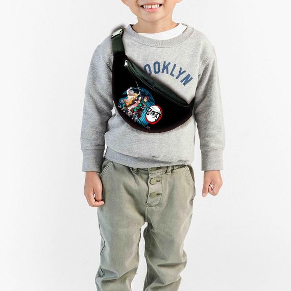 Сумка-бананка детская Клинок,рассекающий демонов ,Аниме 32х15см,через плечо для мальчика (00295)