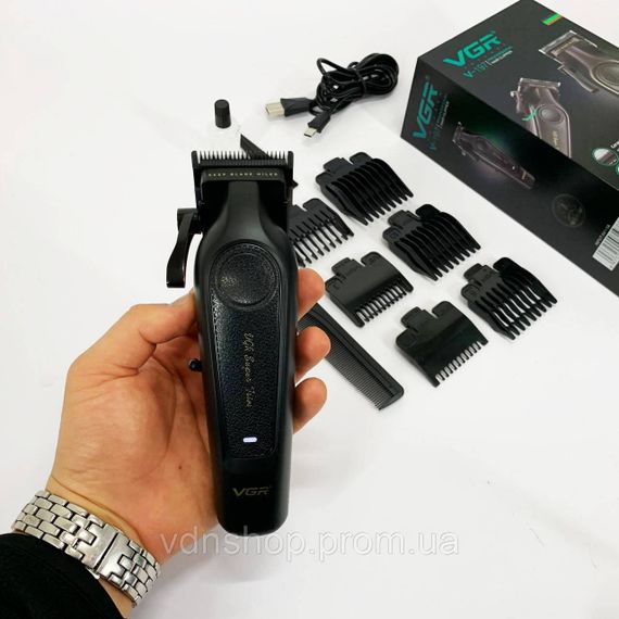 Машинка для стрижки акумуляторна VGR, Професійна машинка для стрижки волосся з насадками TW-72 | Зображення 1