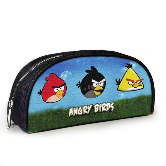 Пенал школьный с принтом Энгри Бердс 23х10х8 см детский для девочки,мальчика (3984)