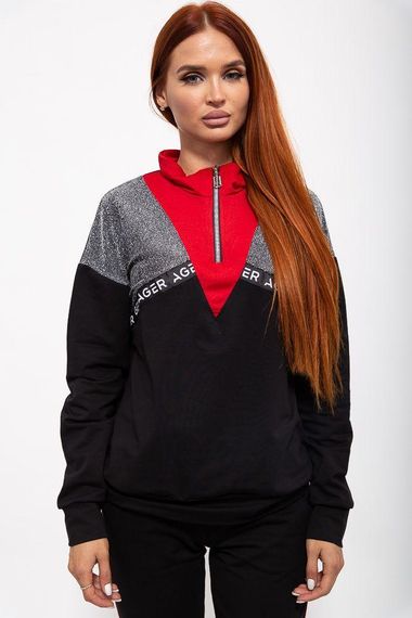 Спорт костюм жен.  цвет черно-красный 102R070 | Зображення 3