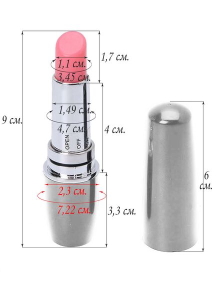 Міні-вібратор (Помада) Babydoll Міні Вібратор Сірий 789-5 ААА-1 | Зображення 2