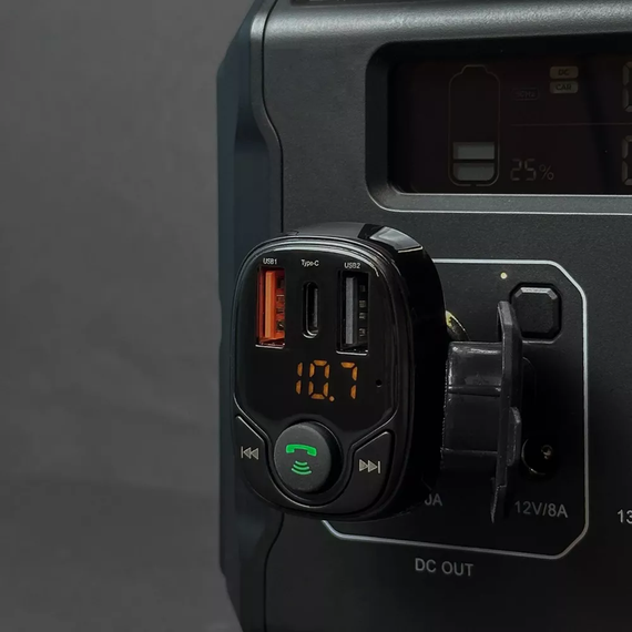 Автомобільний зарядний пристрій з функцією трансмітера FM Launcher Power PD-01 2USB+Type-C, FM модулятор | Зображення 5