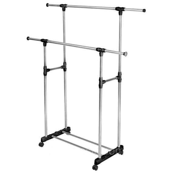 Телескопічна подвійна стійка - вішалка для одягу та взуття Double Pole Clothes Horse 160*80*42 см | Зображення 2