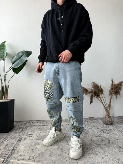 Джинси дтф . Сіро-блакитний колір - 73-017 | Зображення 1