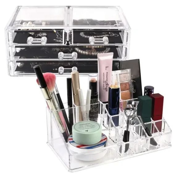 УЦЕНКА! Органайзер-стойка для косметики с 4 ящичками Cosmetic Storage Box (Повреждение корпуса 3055) | Зображення 6