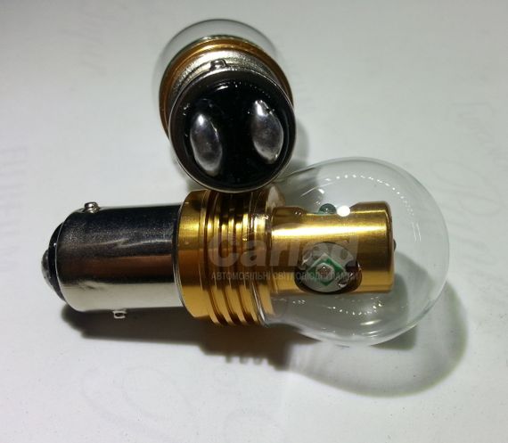 Светодиодная автолампа 1157 P21/5W BAU15d, 20W RED (380Lm) (CREE LED)  двухконтактная красная