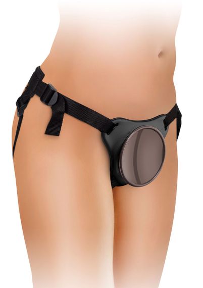 Крепление для страпона вакуумное Pipedream King Cock Elite Body Dock на ремнях, коричневое с черным sexstyle | Зображення 1