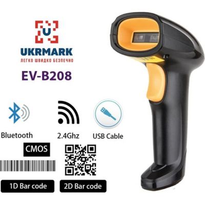 Сканер штрих-кода UKRMARK EV-B208 2D, Bluetooth, USB (900503) | Зображення 5