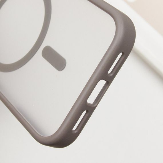 TPU+PC чохол Metal Buttons with MagSafe для Apple iPhone 16 Pro Max (6.9") Сірий | Зображення 4