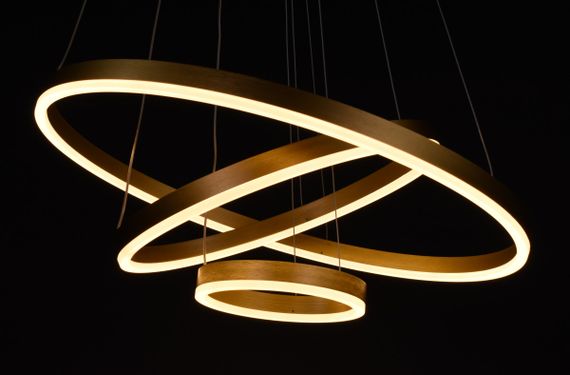 Люстра світлодіодна підвісна LED світильник для квартири на стелю лед 27776 Золото 25-180х60х60 см. | Зображення 5