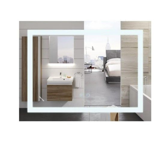 Дзеркало Mixxus WARM MR12-80x70-REVERSE з LED Touch, Anti-fog, димером, регулюванням яскравості (MI6936)