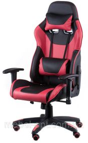 Геймерське крісло еxtremе Racе black — rd, з поперековим валиком і подушкою підголівником