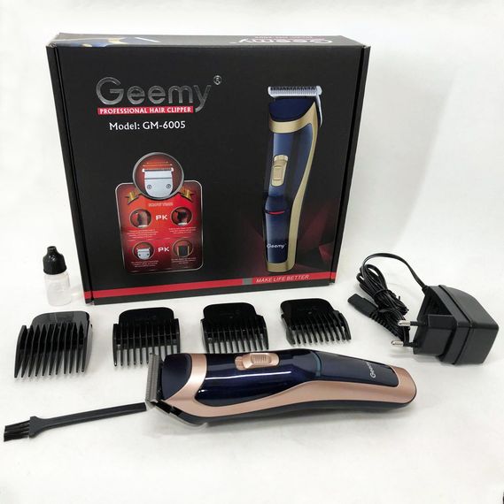 Профессиональная машинка для стрижки волос с насадками Gemei GM-6005, Триммер VE-563 для висков | Зображення 5