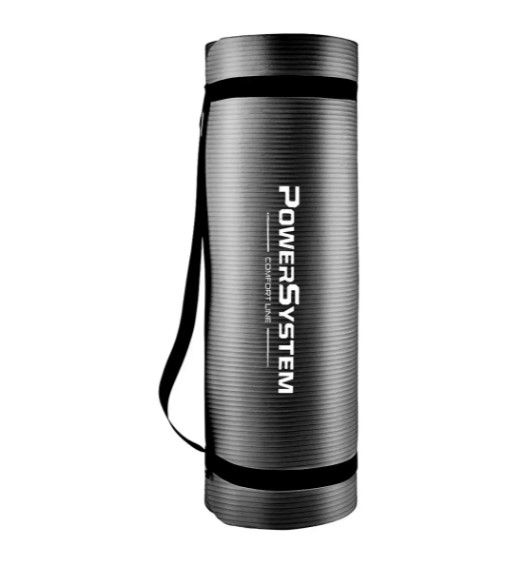 Килимок для йоги та фітнесу Power System PS-4017 NBR Fitness Yoga Mat Plus Black (180х61х1) (PS-4017_Black) | Зображення 8