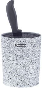 Підставка-колода Ofenbach Snow Marble для кухонних ножів 16х7х22.5см, овальна