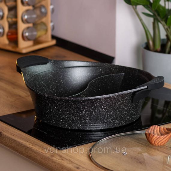 Алюмінієва каструля Ø 30 см 2-ступінчасте мармурове антипригарне покриття Чорний MGC HP-4-413B | Зображення 6