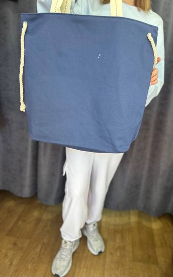 Женская большая пляжная сумка одно отделение AV1095 размер 46/40, цвет синий | Зображення 1