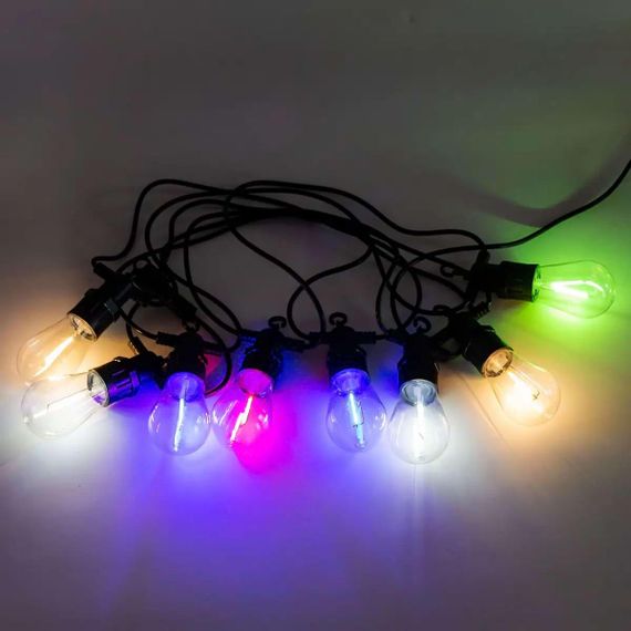 Гірлянда вулична у стилі ретро світлодіодна мультиколор S14 на 10 LED ламп завдовжки 5 метрів S14ML | Зображення 6