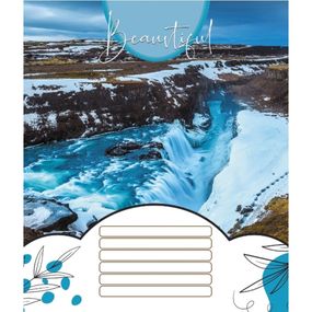 Зошит учнівський "Красиві водоcпади" 018-530100K-5 в клітинку, 18 аркушів